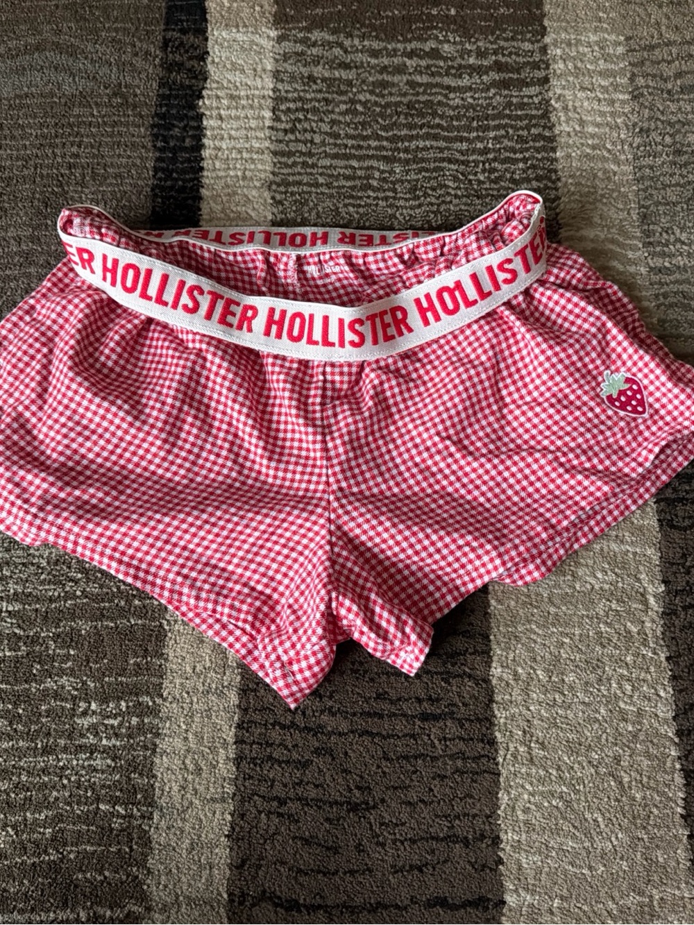 Hollister Red Gingham Women's Lounge Shorts Medium